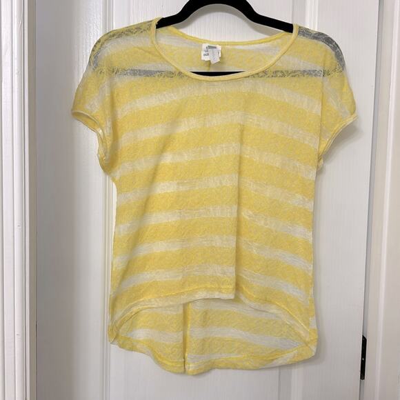 Cleek yellow striped lace high low top size L - Picture 1 of 4